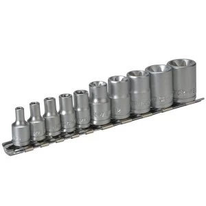 Image of Teng M3814 Socket Clip Rail TX-E Set of 10 3/8in & 1/4in Drive