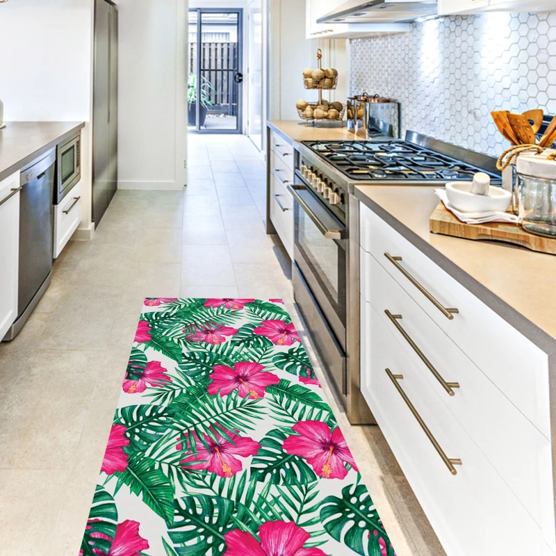 Image of Artsy Mats Monstera Vinyl Floor Mat 190x67cm Multi