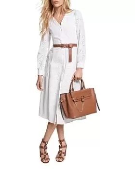Image of Michael Kors Palm Eyelet Midi Dress