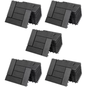 Image of WPC Decking Tiles Mosaic 55Pcs Anthracite 30x30cm