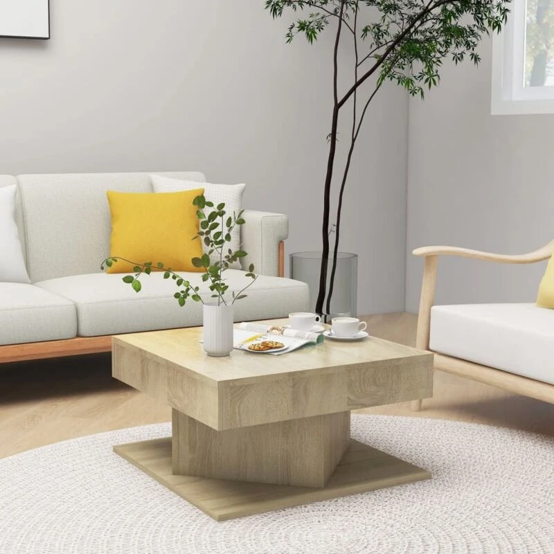 Image of VIDAXL Coffee Table Sonoma Oak 57x57x30cm Engineered Wood vidaXL 8720286607114