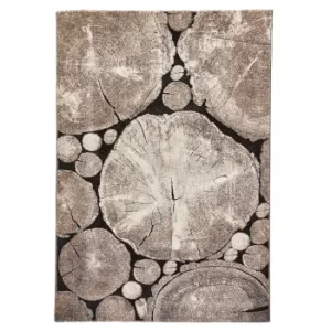 Image of Beige and Black Woodland 6318 Rug Grey