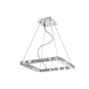 Image of Galaxy Pendant Square Small 24W LED 6000K Polished Chrome/Crystal