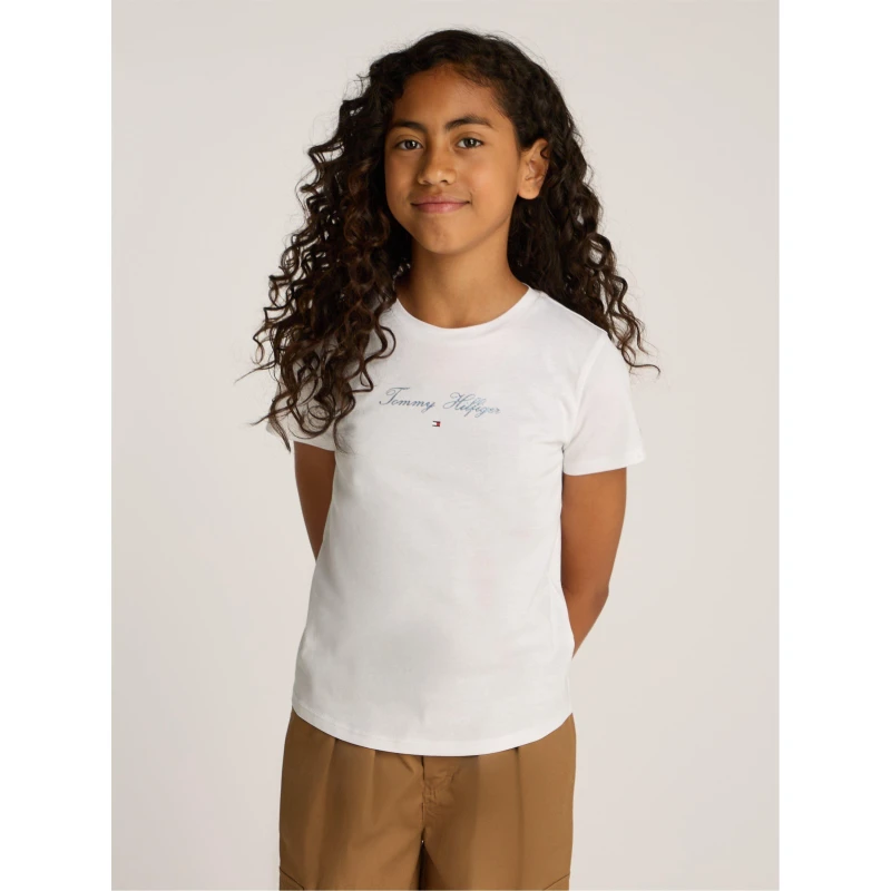 Image of Tommy Hilfiger TOMMY SCRIPT SLIM TEE SS - White White 4 - 5 Years