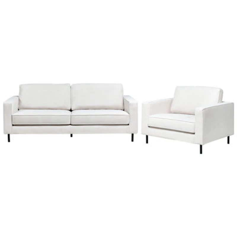 Image of Beliani Living Room Set 4 Seater Savalen Fabric Off-White