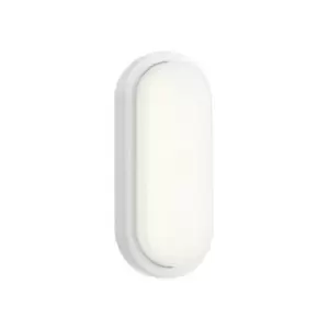 Image of Saxby Pillo - Integrated LED Outdoor Large Wall Light Matt White Textured, Opal IP54
