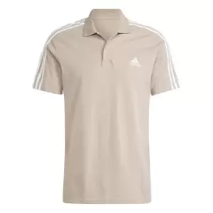 Image of adidas Mens Cotton 3-Stripes Polo Shirt - Cream