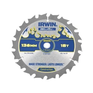 Image of IRWIN Weldtec Cordless Circular Saw Blade 136 x 10mm x 18T ATB