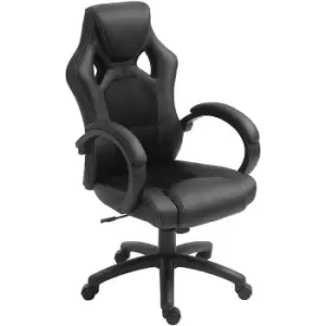 Image of Racing Gaming Chair Swivel Home Office Gamer Chair with Wheels Black - Black - Vinsetto