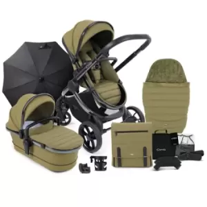 Image of iCandy Peach 7 Combo Phantom Pushchair Complete Bundle, Olive Green