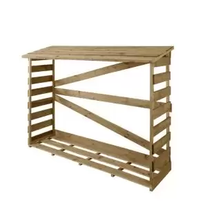 Image of Forest Garden Large Slatted Pressure Treated Log Store
