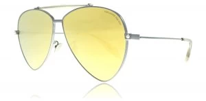Image of Alexander McQueen 0058S Sunglasses Ruthenium Gold 003 63mm