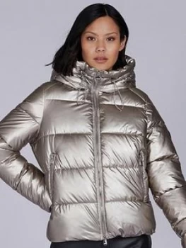Image of Barbour International Platinum Axis Quilted Jacket - Silver