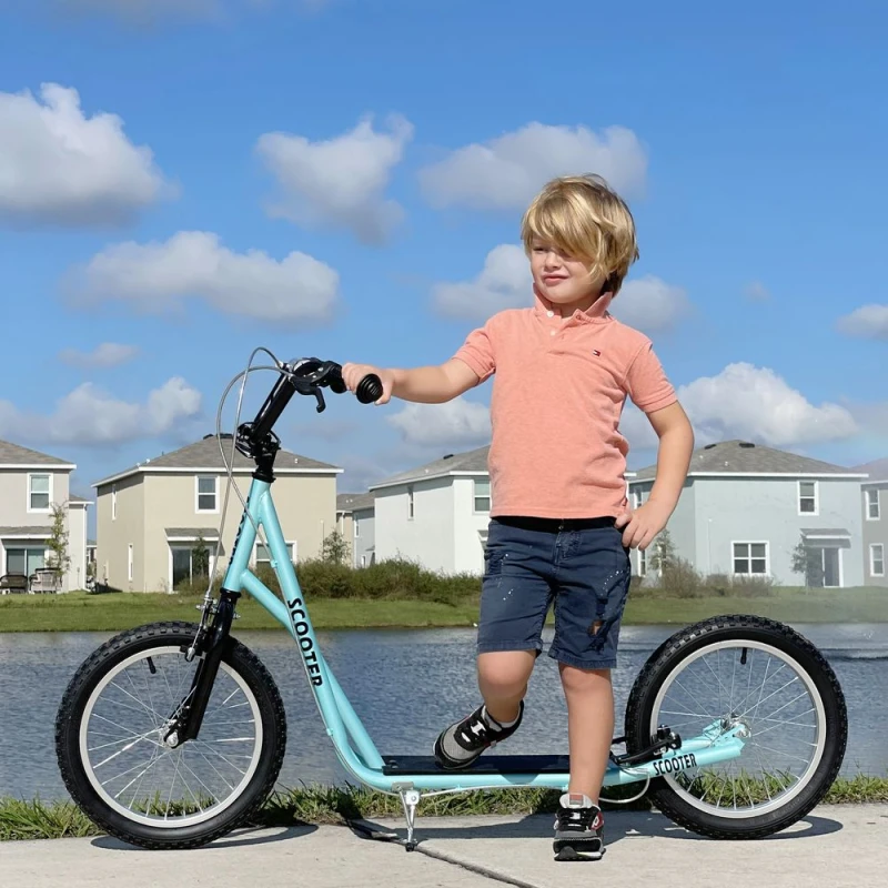Image of HOMCOM Kids 90-96cm Kick Scooter - Blue 371-021BU