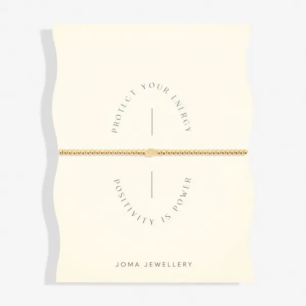 Image of Protect Your Energy Positivity Is Power Gold Plated 17.5cm Bracelet 6785