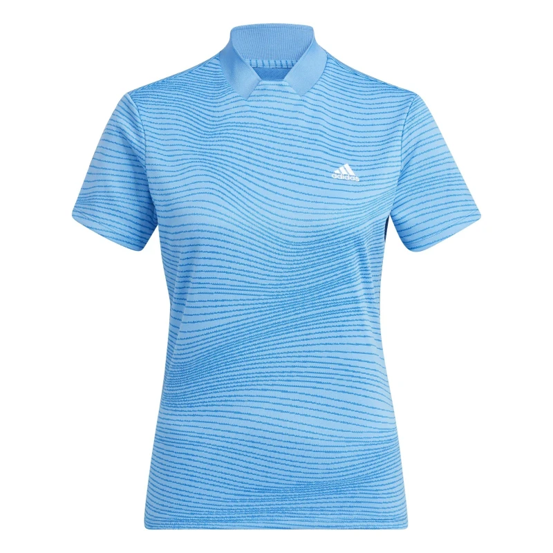 Image of adidas Made to be Remade Rib Collar Polo Shirt Womens - Blue Blue XS