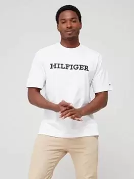 Image of Tommy Hilfiger Monotype Embroidered Graphic T-Shirt - White Size M Men