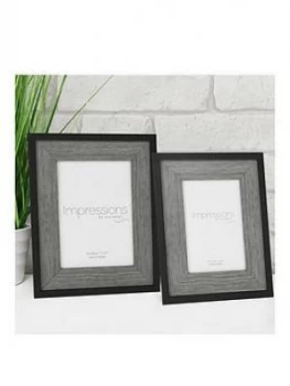 Image of Set 2 Deep Border Black Photo Frames