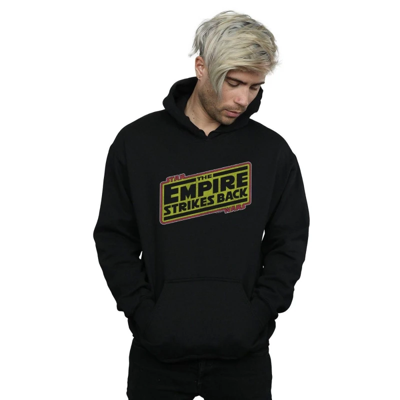 Image of Star Wars Star Wars Men The Empire Strikes Back Logo Hoodie in Black Size: Small Black S Male 5057972227091