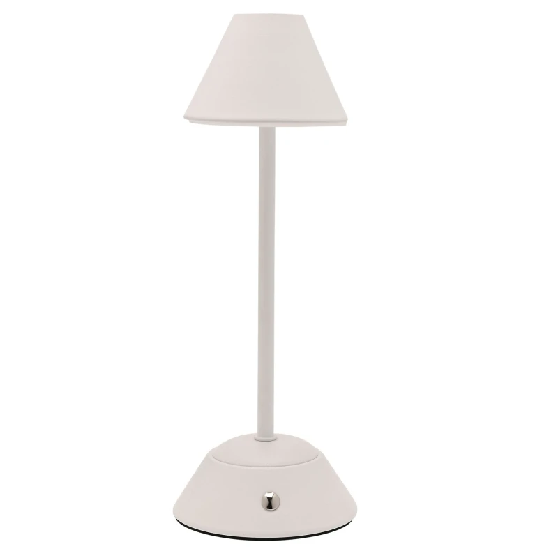 Image of Hestia Matt Putty White USB LED Touch Table Lamp - Medium in Off-White Off-White Unisex
