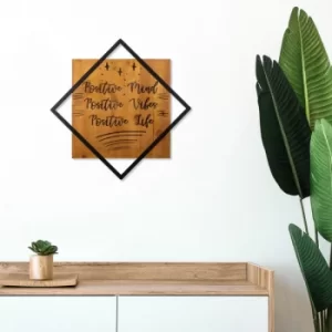 Image of Postive Walnut Black Decorative Wooden Wall Accessory