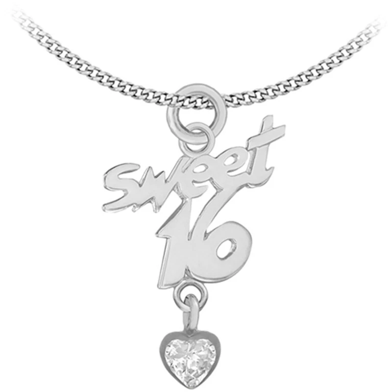 Image of Be You Sterling Silver 'Sweet 16' Necklace Silver female 18inch