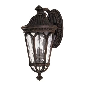 Image of 2 Light Outdoor Medium Wall Lantern Light Walnut IP44, E14