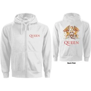Image of Queen - Classic Crest Ladies Medium Hoodie - White