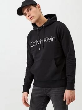 Image of Calvin Klein Logo Hoodie - Black, Size S, Men