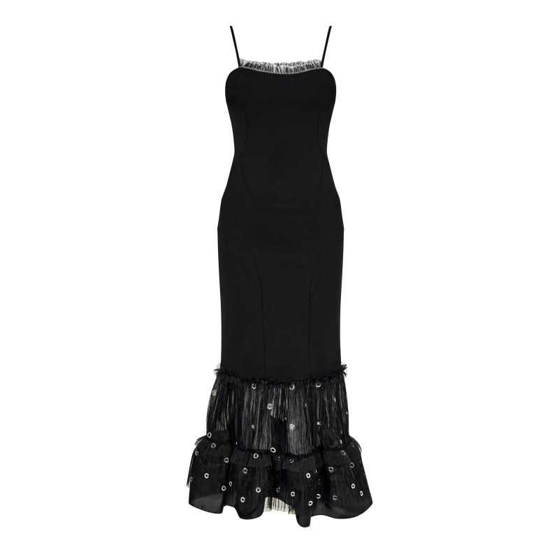 Image of Off White Womens Sleeveless Slip Dress Black female 4 (3XS)