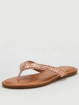 Image of Wallis Sparkle Flip Flop - Rose Gold, Size 5, Women