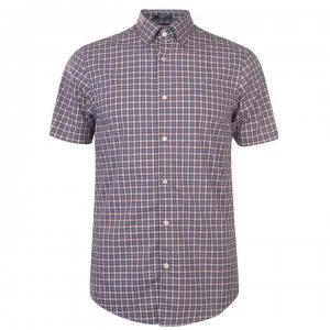 Image of Gant Gant Short Sleeve Small Plaid Shirt Mens - Blue 448