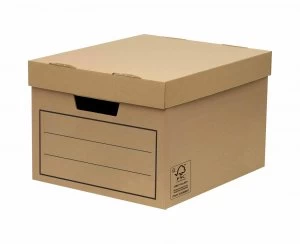 Image of Fellowes Bankers Brown Cardboard Storage Box Pack of 5