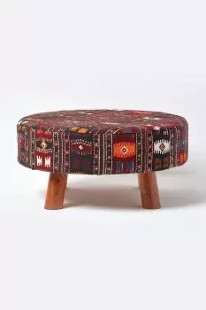 Image of Flat Kilim Footstool with Legs