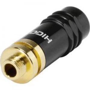 Image of 3.5mm audio jack Socket straight Number of pins 3 Stereo Black Hicon HI J35S SCREW F