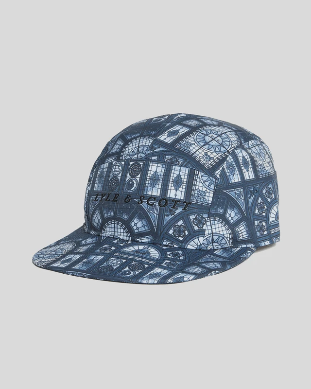 Image of Lyle & Scott Stained Glass Print Baseball Cap in Navy