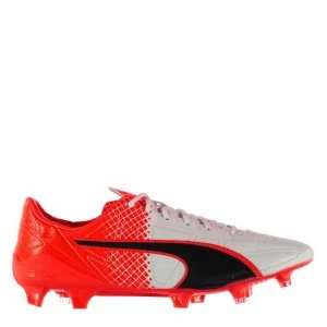 Image of Puma evo Speed SL Leather FG Football Boots - Black/Red Blast