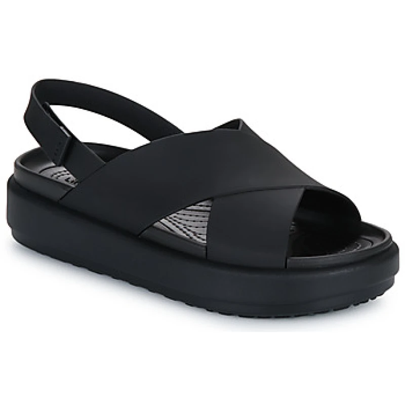 Image of Crocs Women Brooklyn Luxe Cross Strap Sandals Black / Black 7