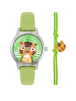 Image of Tikkers Tikkers X WWF - Tiger Dial Watch & Tiger Charm Bracelet