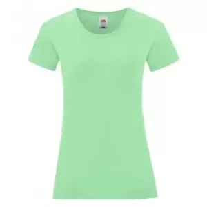 Image of Fruit Of The Loom Womens/Ladies Iconic T-Shirt (M) (Neo Mint)