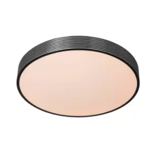 Image of Malin Modern Flush Ceiling Light - Ø39cm - LED Dim. - 1x24W 2700K - 3 StepDim - Black