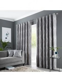 Image of Damask Eyelet Curtains