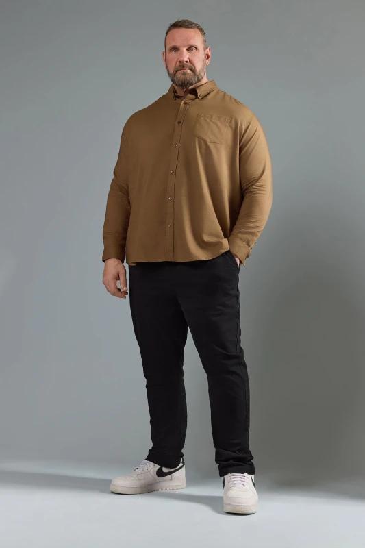 Image of BadRhino Long Sleeve Oxford Shirt Brown