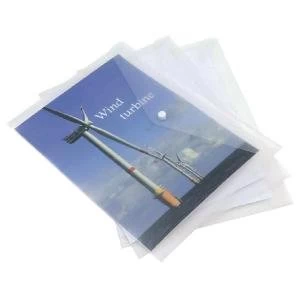 Image of Rapesco Eco Popper Wallet A4 Plus Clear Pack of 5 1040