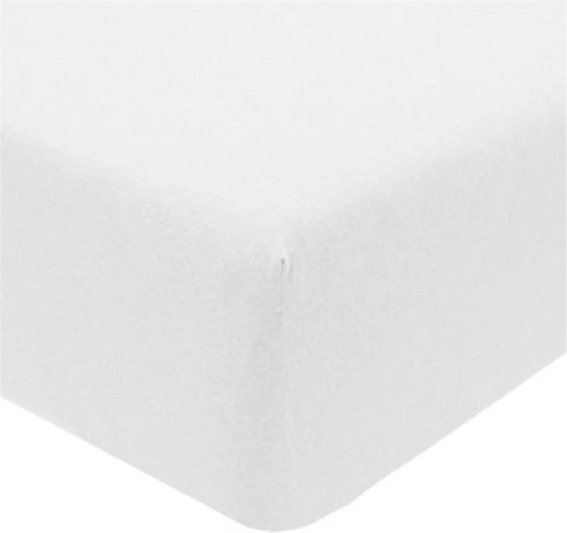 Image of Smart Living Smart Living Jersey Melange Polycotton Easy Care Bed Linen Luxury Fitted Bedsheet or Pillowcase in White Size: King Fitted White King F