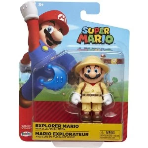 Image of Explorer Mario Blue Power Moon (World Of Nintendo) Action Figure