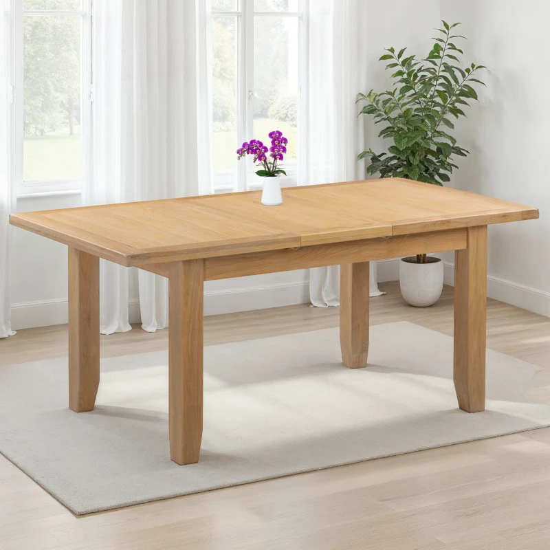 Image of Seconique Windsor Extending Dining Table (Part Assembled) in Light Oak Light Oak Unisex