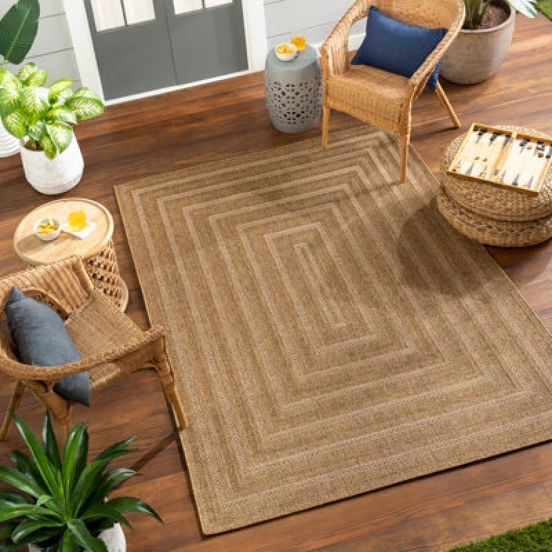 Image of Livabliss In- & Outdoor Jute-Look Brown/tan Nymphi Area Rug 160 X 213cm - Easy To Clean, Perfect For Balcony, Kitchen Or Dining Room