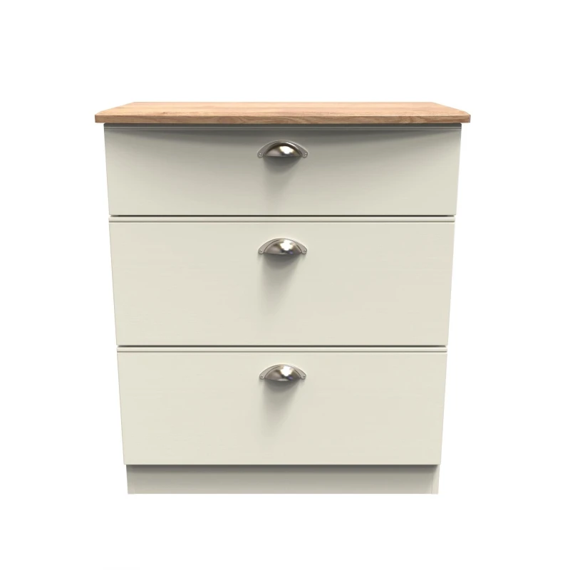 Image of Ready Assembled 2 U Albert 3 Drawer Deep Chest (Ready Assembled) Cream
