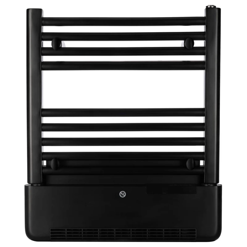 Image of TCP 2 in 1 Tubular Towel Radiator with Built-in Downflow Blower Heater in Black Unisex